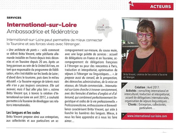 Britta Vincent CCI Touraine Magazine Juillet 2018